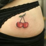 photo tattoo cherry 28.01.2019 №012 - an example of drawing a cherry tattoo - tattoovalue.net