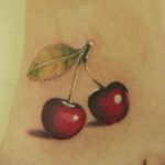 photo tattoo cherry 28.01.2019 №019 - an example of drawing a cherry tattoo - tattoovalue.net