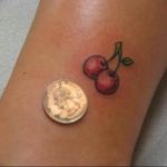 photo tattoo cherry 28.01.2019 №022 - an example of drawing a cherry tattoo - tattoovalue.net