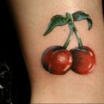 photo tattoo cherry 28.01.2019 №026 - an example of drawing a cherry tattoo - tattoovalue.net