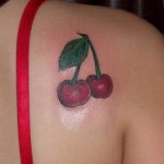 photo tattoo cherry 28.01.2019 №027 - an example of drawing a cherry tattoo - tattoovalue.net