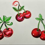 photo tattoo cherry 28.01.2019 №032 - an example of drawing a cherry tattoo - tattoovalue.net