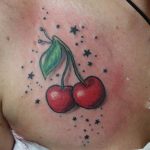 photo tattoo cherry 28.01.2019 №042 - an example of drawing a cherry tattoo - tattoovalue.net
