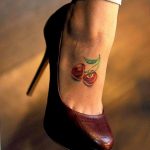 photo tattoo cherry 28.01.2019 №052 - an example of drawing a cherry tattoo - tattoovalue.net