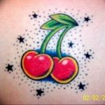 photo tattoo cherry 28.01.2019 №056 - an example of drawing a cherry tattoo - tattoovalue.net