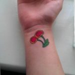 photo tattoo cherry 28.01.2019 №057 - an example of drawing a cherry tattoo - tattoovalue.net