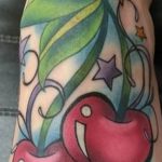 photo tattoo cherry 28.01.2019 №077 - an example of drawing a cherry tattoo - tattoovalue.net