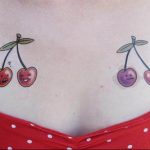 photo tattoo cherry 28.01.2019 №086 - an example of drawing a cherry tattoo - tattoovalue.net