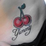photo tattoo cherry 28.01.2019 №108 - an example of drawing a cherry tattoo - tattoovalue.net