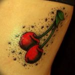 photo tattoo cherry 28.01.2019 №128 - an example of drawing a cherry tattoo - tattoovalue.net