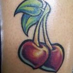 photo tattoo cherry 28.01.2019 №129 - an example of drawing a cherry tattoo - tattoovalue.net