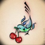 photo tattoo cherry 28.01.2019 №138 - an example of drawing a cherry tattoo - tattoovalue.net