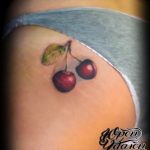 photo tattoo cherry 28.01.2019 №166 - an example of drawing a cherry tattoo - tattoovalue.net