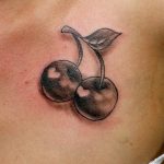 photo tattoo cherry 28.01.2019 №168 - an example of drawing a cherry tattoo - tattoovalue.net