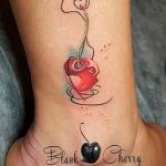 photo tattoo cherry 28.01.2019 №170 - an example of drawing a cherry tattoo - tattoovalue.net