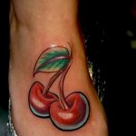 photo tattoo cherry 28.01.2019 №172 - an example of drawing a cherry tattoo - tattoovalue.net