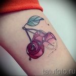 photo tattoo cherry 28.01.2019 №178 - an example of drawing a cherry tattoo - tattoovalue.net