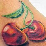 photo tattoo cherry 28.01.2019 №180 - an example of drawing a cherry tattoo - tattoovalue.net