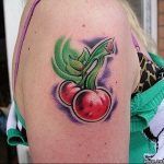 photo tattoo cherry 28.01.2019 №184 - an example of drawing a cherry tattoo - tattoovalue.net