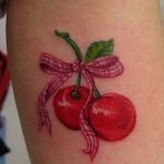 photo tattoo cherry 28.01.2019 №187 - an example of drawing a cherry tattoo - tattoovalue.net