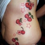 photo tattoo cherry 28.01.2019 №188 - an example of drawing a cherry tattoo - tattoovalue.net