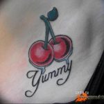 photo tattoo cherry 28.01.2019 №190 - an example of drawing a cherry tattoo - tattoovalue.net