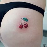 photo tattoo cherry 28.01.2019 №195 - an example of drawing a cherry tattoo - tattoovalue.net