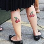 photo tattoo cherry 28.01.2019 №200 - an example of drawing a cherry tattoo - tattoovalue.net