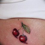 photo tattoo cherry 28.01.2019 №201 - an example of drawing a cherry tattoo - tattoovalue.net