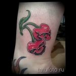 photo tattoo cherry 28.01.2019 №202 - an example of drawing a cherry tattoo - tattoovalue.net