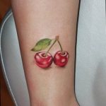 photo tattoo cherry 28.01.2019 №203 - an example of drawing a cherry tattoo - tattoovalue.net