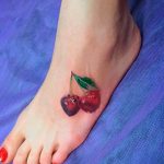 photo tattoo cherry 28.01.2019 №206 - an example of drawing a cherry tattoo - tattoovalue.net