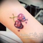 photo tattoo cherry 28.01.2019 №209 - an example of drawing a cherry tattoo - tattoovalue.net