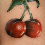 photo tattoo cherry 28.01.2019 №211 - an example of drawing a cherry tattoo - tattoovalue.net