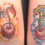 photo tattoo cherry 28.01.2019 №215 - an example of drawing a cherry tattoo - tattoovalue.net