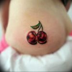 photo tattoo cherry 28.01.2019 №217 - an example of drawing a cherry tattoo - tattoovalue.net