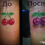 photo tattoo cherry 28.01.2019 №219 - an example of drawing a cherry tattoo - tattoovalue.net