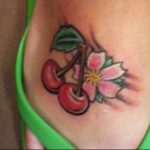 photo tattoo cherry 28.01.2019 №220 - an example of drawing a cherry tattoo - tattoovalue.net