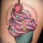 photo tattoo cherry 28.01.2019 №221 - an example of drawing a cherry tattoo - tattoovalue.net