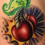 photo tattoo cherry 28.01.2019 №227 - an example of drawing a cherry tattoo - tattoovalue.net