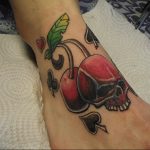 photo tattoo cherry 28.01.2019 №228 - an example of drawing a cherry tattoo - tattoovalue.net