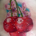 photo tattoo cherry 28.01.2019 №230 - an example of drawing a cherry tattoo - tattoovalue.net