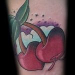 photo tattoo cherry 28.01.2019 №236 - an example of drawing a cherry tattoo - tattoovalue.net