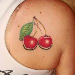 photo tattoo cherry 28.01.2019 №245 - an example of drawing a cherry tattoo - tattoovalue.net
