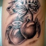 photo tattoo cherry 28.01.2019 №246 - an example of drawing a cherry tattoo - tattoovalue.net