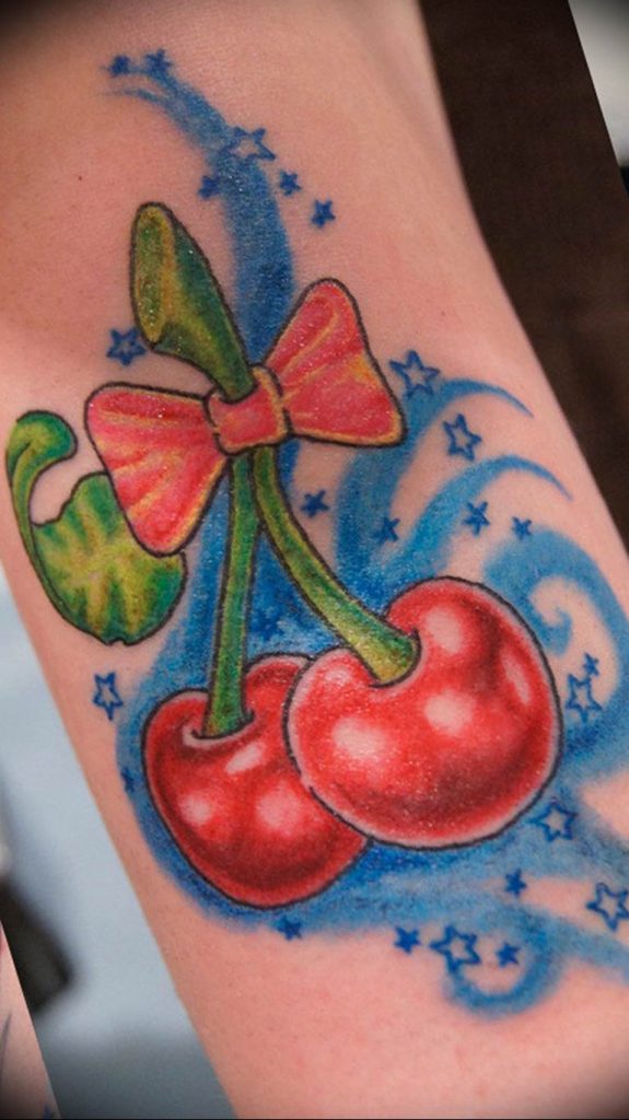 photo tattoo cherry 28.01.2019 №249 an example of drawing a cherry