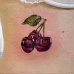 photo tattoo cherry 28.01.2019 №250 - an example of drawing a cherry tattoo - tattoovalue.net