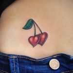 photo tattoo cherry 28.01.2019 №254 - an example of drawing a cherry tattoo - tattoovalue.net