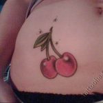 photo tattoo cherry 28.01.2019 №267 - an example of drawing a cherry tattoo - tattoovalue.net