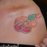 photo tattoo cherry 28.01.2019 №270 - an example of drawing a cherry tattoo - tattoovalue.net
